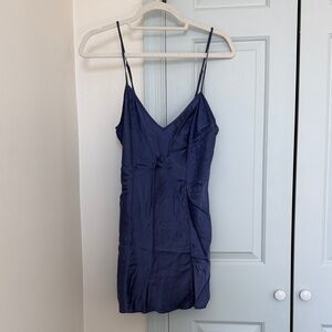 Victoria Secret Navy Blue Silk Slip - Medium